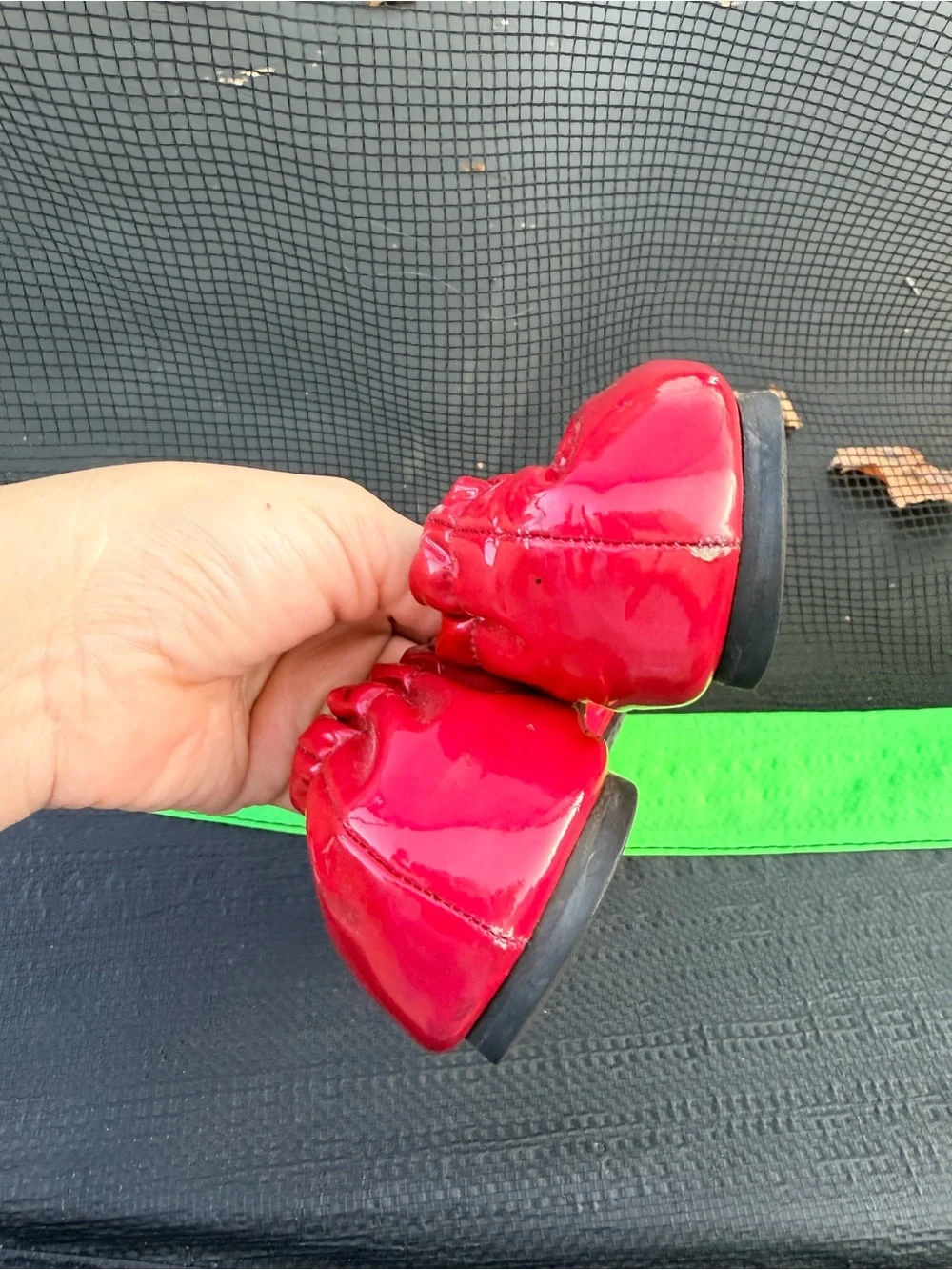 Tory Burch Red Patent Leather Logo Ballet Flats